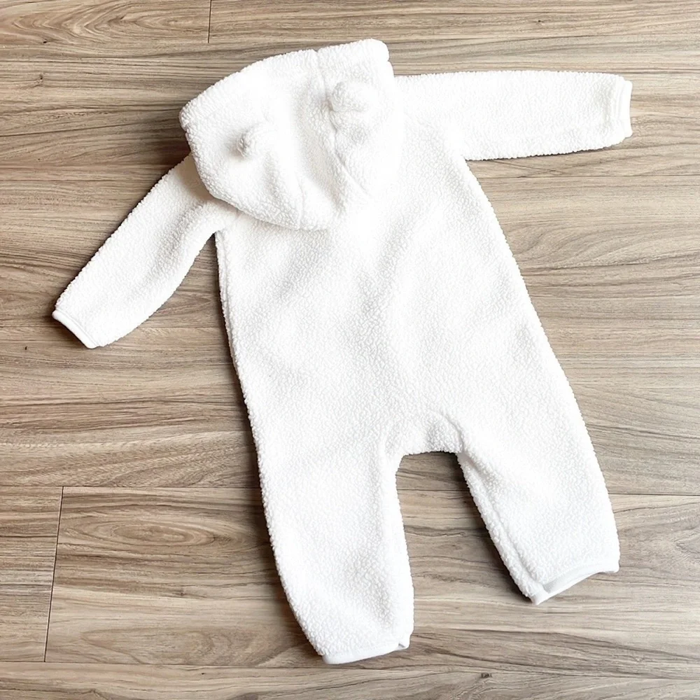 Carter's baby girls fleece zip up jumpsuit with hood